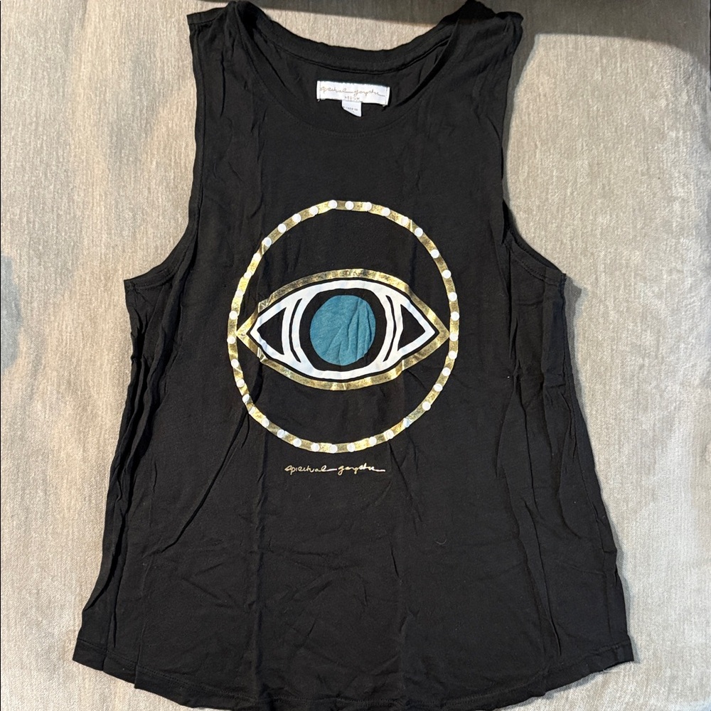 Spiritual Gangster Black Muscle Tee with Eye Graphic